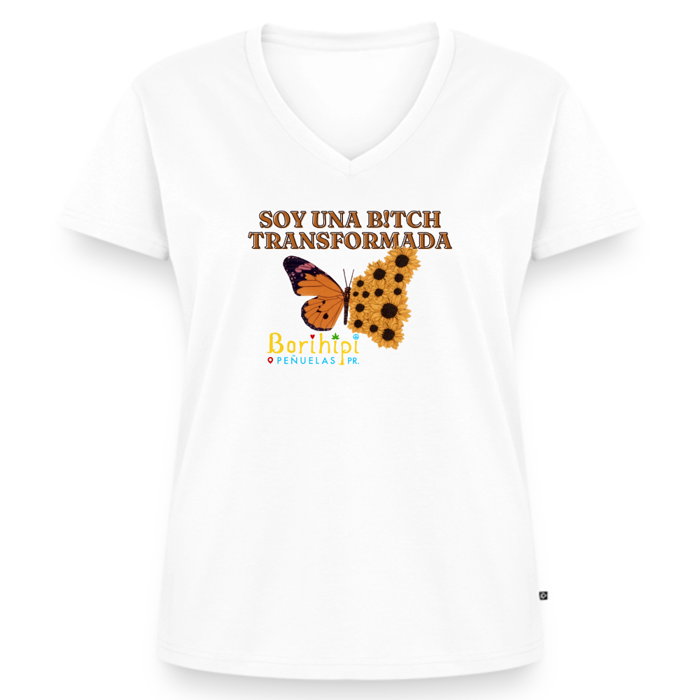 Women's Premium Organic V-Neck T-shirt - white