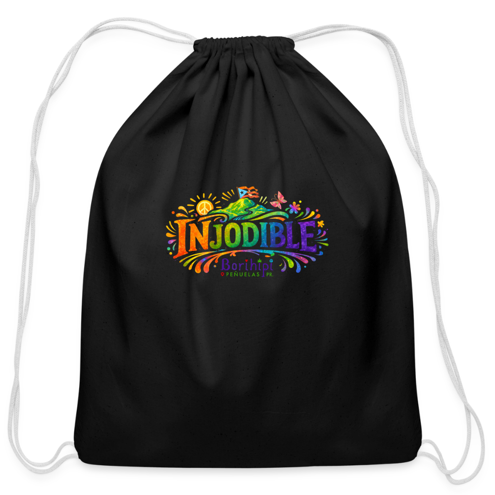Cotton Drawstring Bag - black