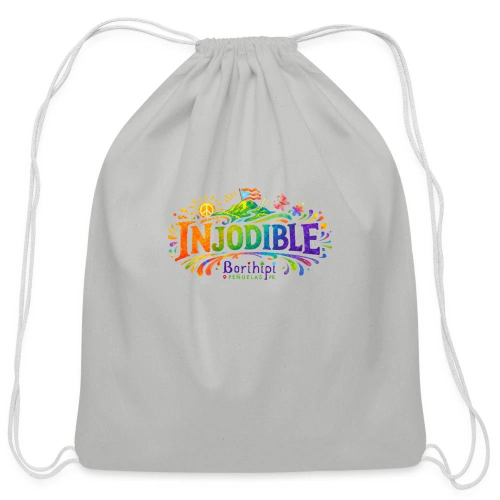 Cotton Drawstring Bag - Light Grey