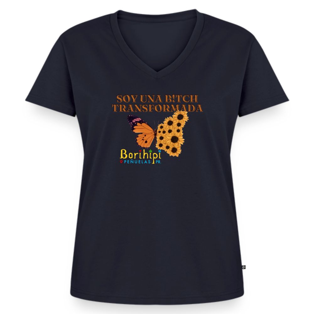 Women's Premium Organic V-Neck T-shirt - navy
