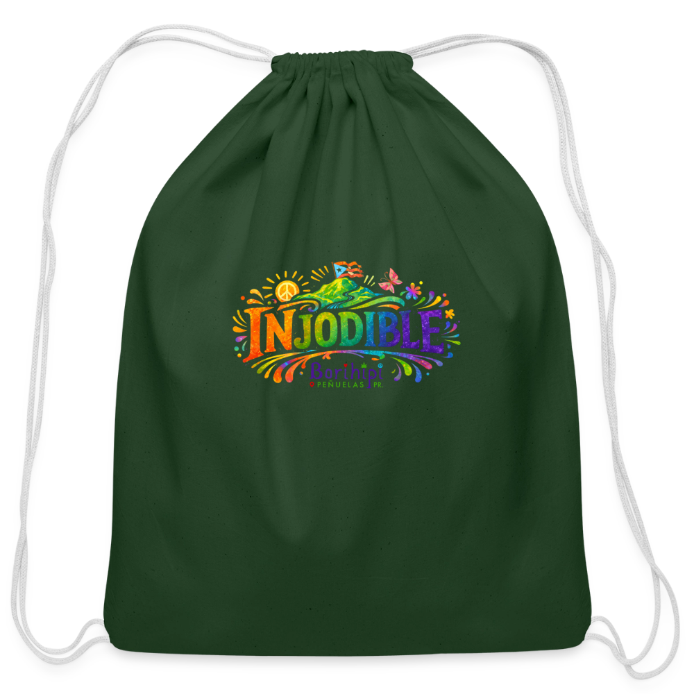 Cotton Drawstring Bag - forest green