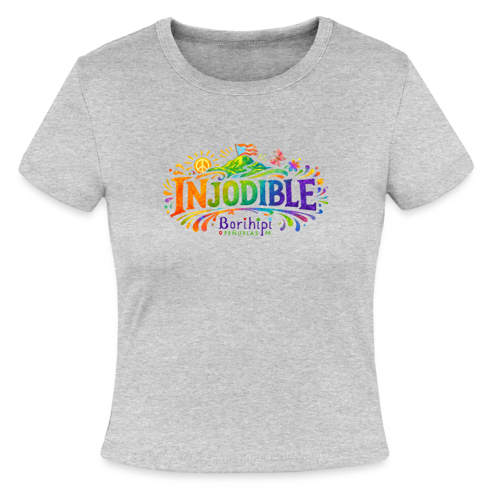 Slim Fit Rib Women's T-Shirt - heather gray