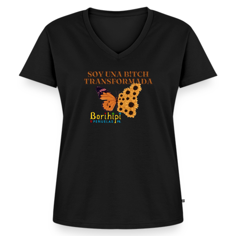 Women's Premium Organic V-Neck T-shirt - black