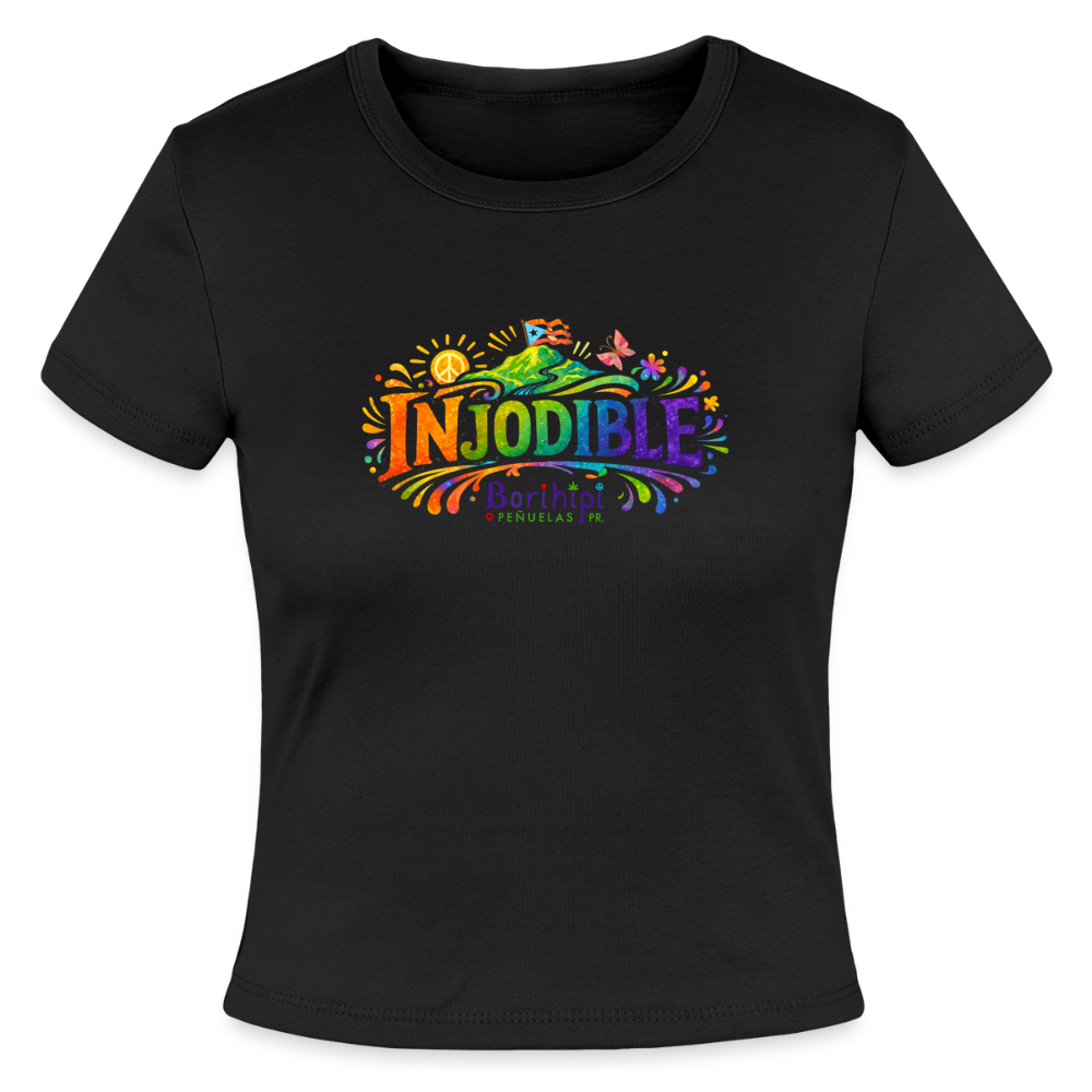 Slim Fit Rib Women's T-Shirt - black